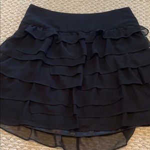 Black ruffled skirt